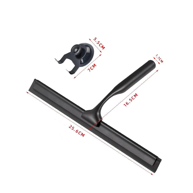 Rodo de silicone multiuso, raspador de parede, alça de aço inoxidável, limpador com gancho para cozinha, banheiro, janela, vidro limpo