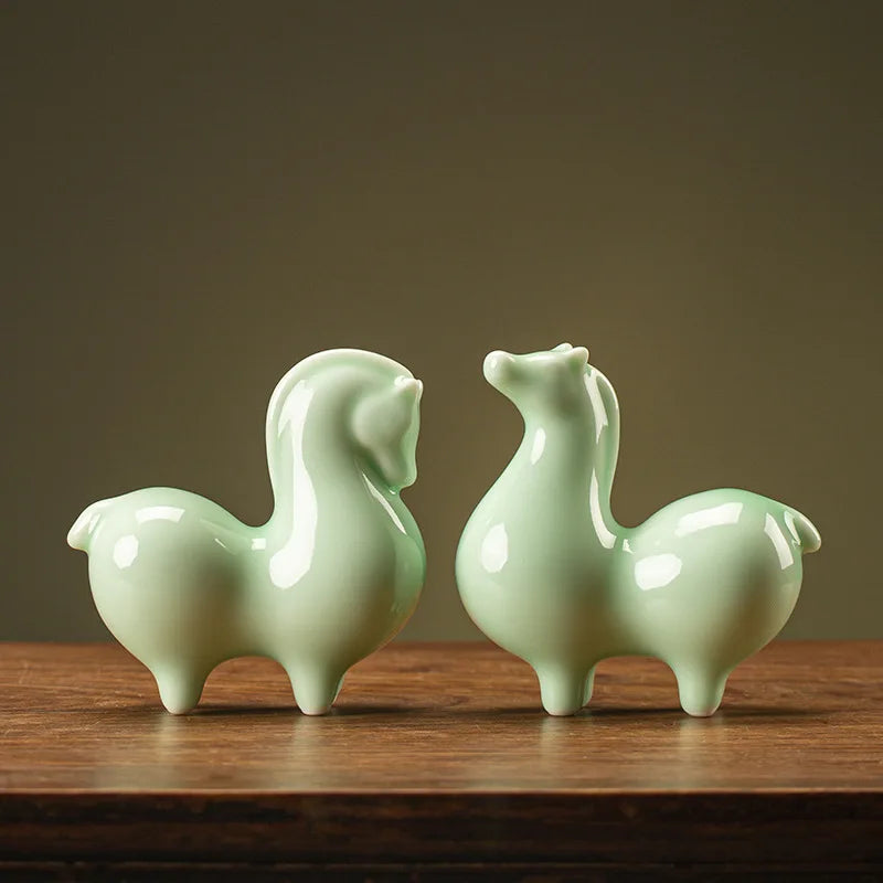 Par de Cavalos em Cerâmica