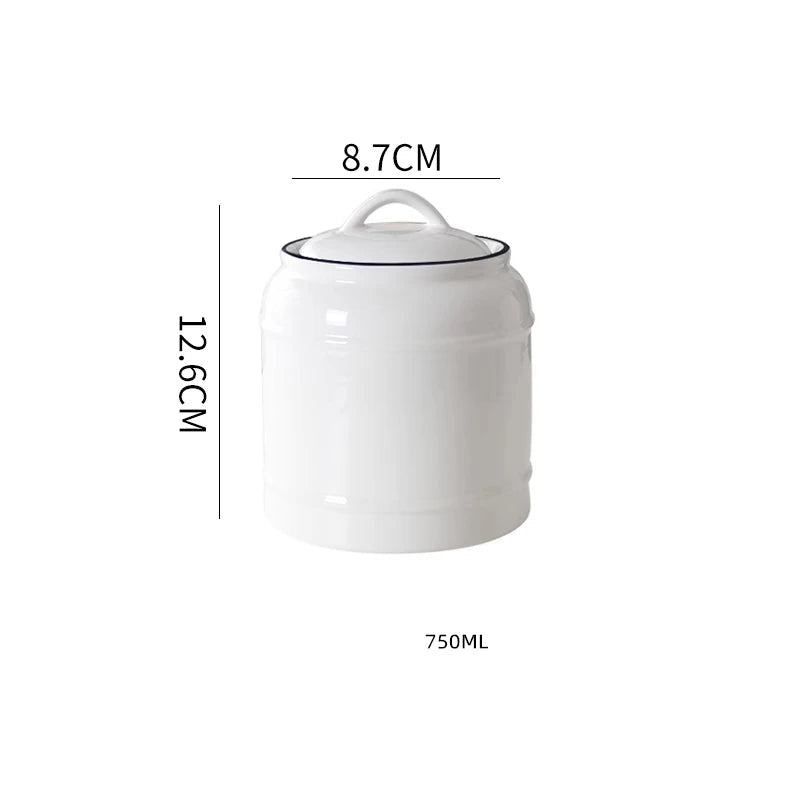 Jarro selado cerâmico com tampa, jarra do armazenamento da mercearia, grande capacidade, transportador portátil do chá, armazenamento do petisco da umidade-prova, uso home