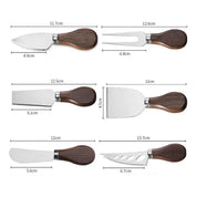 Conjunto de Facas Para Queijo em Aço Inoxidável e Madeira