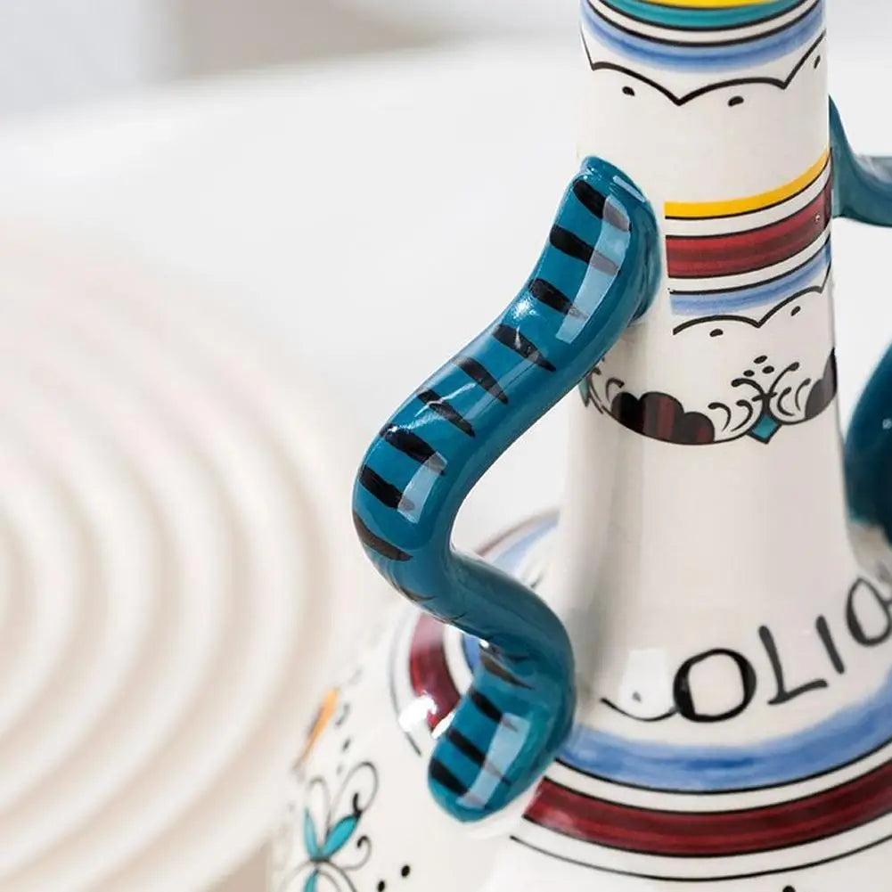 Dispenser Para Azeite de Oliva Pintado à Mão