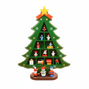 Decoração De Mesa De Árvore De Natal De Madeira, Layout De Cena Criativa, Ornamentos Vermelhos, Mesa De Xmas, Layout Tridimensional