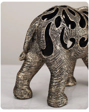 Vilead oco elefante estátua estilo retro escultura acessórios de decoração para casa sala estar estante decoração interior objeto presente
