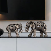 Vilead oco elefante estátua estilo retro escultura acessórios de decoração para casa sala estar estante decoração interior objeto presente