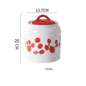 Jarro selado cerâmico com tampa, jarra do armazenamento da mercearia, grande capacidade, transportador portátil do chá, armazenamento do petisco da umidade-prova, uso home