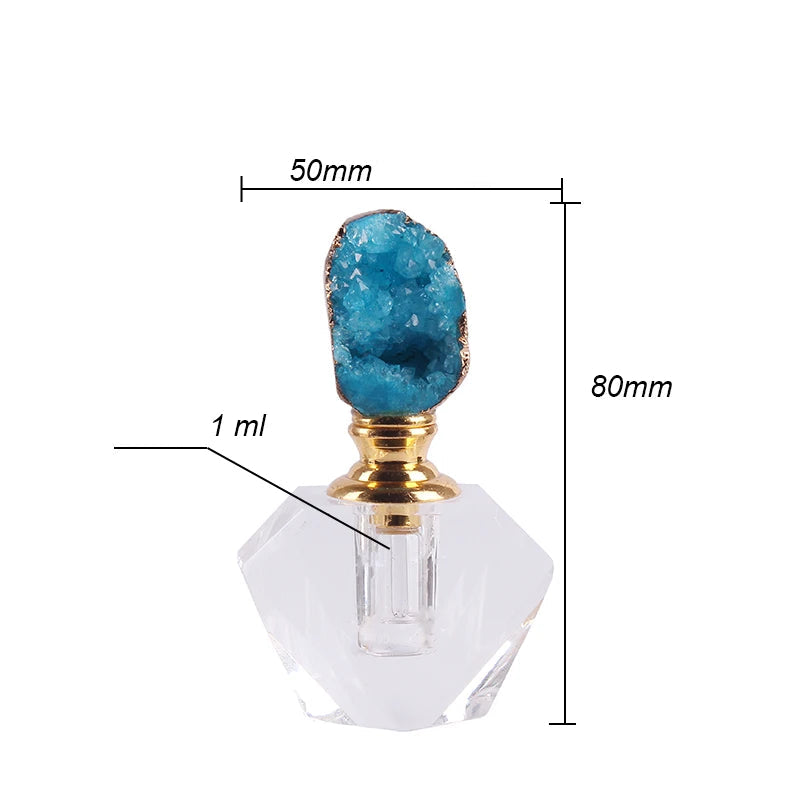 Garrafa de Perfume de Cristal Ágata Recarregável