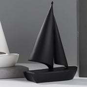 Estatueta moderna de barco à vela, modelo de veleiro colecionável, estátua criativa de navio à vela para decoração de mesa de armário de aniversário