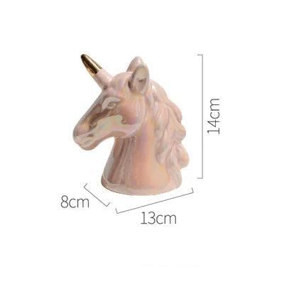 Nordic ins bonito cerâmica unicórnio banco poupança dinheiro moeda caixa de dinheiro crianças brinquedo presentes estatuetas animais