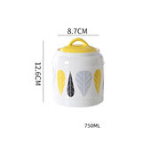 Jarro selado cerâmico com tampa, jarra do armazenamento da mercearia, grande capacidade, transportador portátil do chá, armazenamento do petisco da umidade-prova, uso home