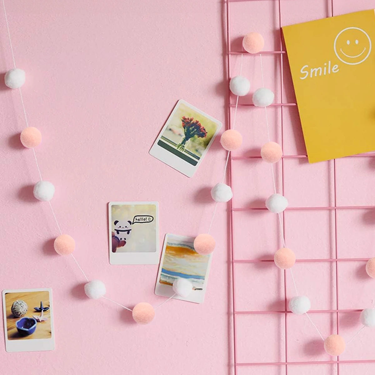 2m bola de feltro guirlanda pompom corda ornamentos para boho casa decoração do quarto chá de bebê aniversário natal decoração da parede