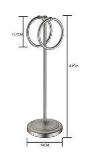 Abnp toalheiro de aço inoxidável do chão ao teto anel de toalha vertical anel duplo multifuncional removível sem perfuração