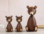 Dinamarca de madeira urso marrom decoração para casa estatuetas alta qualidade design nórdico decoração do quarto presentes/artesanato/brinquedos da família decoração para casa