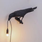 Lâmpada de parede de resina Lucky Bird Crow - Luz de parede decorativa LED para quarto e sala de estar, decoração de casa com lâmpada grátis