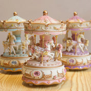 Brinquedo musical de resina artesanal, cavalo giratório, carrossel, caixa de música, artesanato, decoração de casa, brinquedos colecionáveis, presente de aniversário