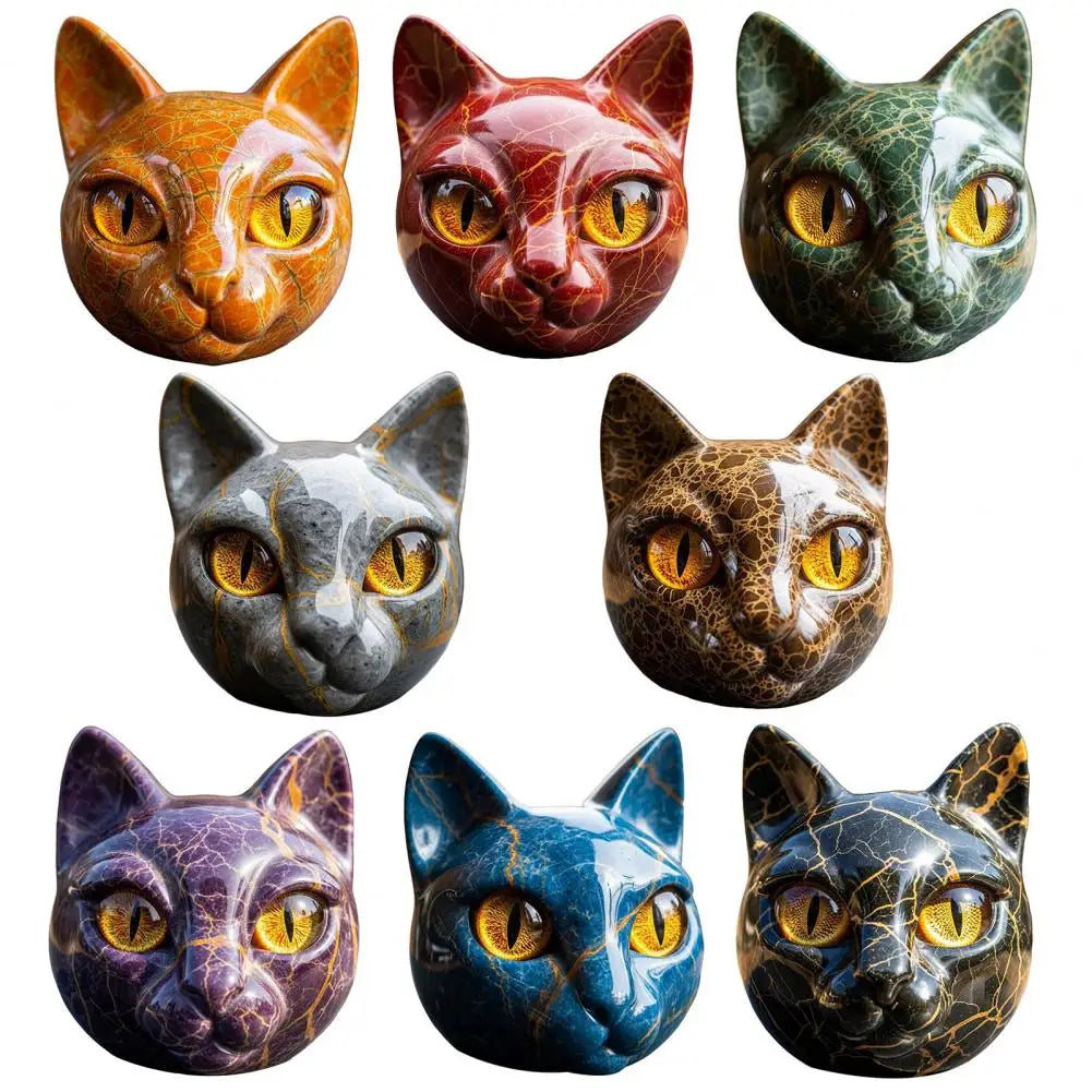 Enfeite de sala acabamento decoração de casa elegante escultura de pedra de gato preto com olhos âmbar esculpidos à mão casa de luxo para gato para quarto