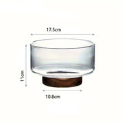 Tigela de Vidro e Madeira