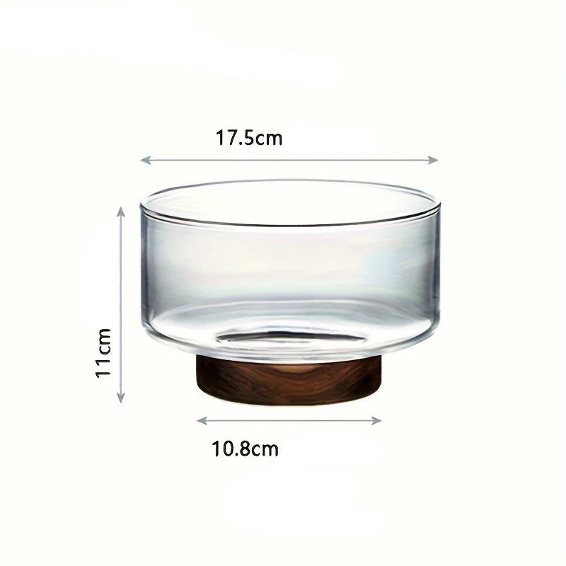 Tigela de Vidro e Madeira