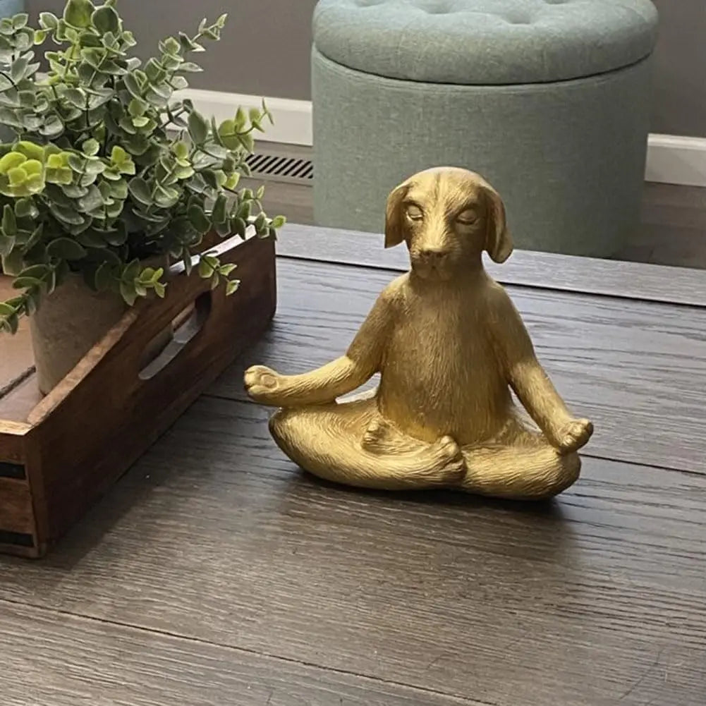 1pc estátua de meditação, estátua de yoga de cachorro, estátua de pose de yoga estátuas decorativas de jardim para pátio, gramado, quintal e decoração de jardim