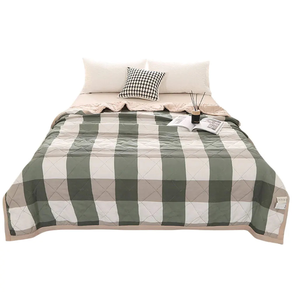 Cobertor Xadrez Leve e Refrescante para Verão