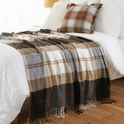 Battilo xadrez lance cobertor para cama sofá verde leve cobertor de caxemira cobertores com borlas primavera lance decoração para casa