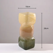 Vaso de vidro geométrico colorido, garrafa de vidro de cor gradiente, vaso de flores, terrário hidropônico, vaso de flores, decoração de casa