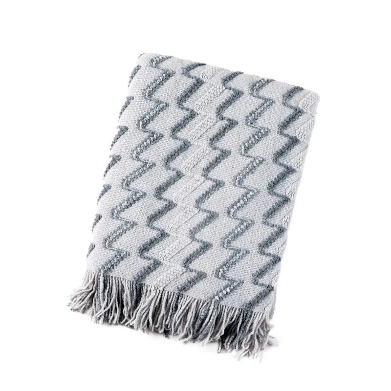 Manta de Malha Jacquard Vintage