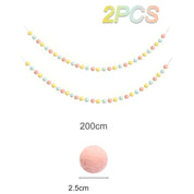 2m bola de feltro guirlanda pompom corda ornamentos para boho casa decoração do quarto chá de bebê aniversário natal decoração da parede