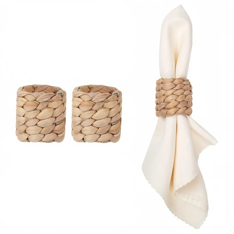 Anéis de Guardanapo Artesanais de Bambu - Conjunto Elegante