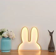 Menina adorável nordic lâmpada do quarto das crianças criativo led coelho lâmpada usb de três cores mutável lâmpada de cabeceira decoração da parede luz da noite