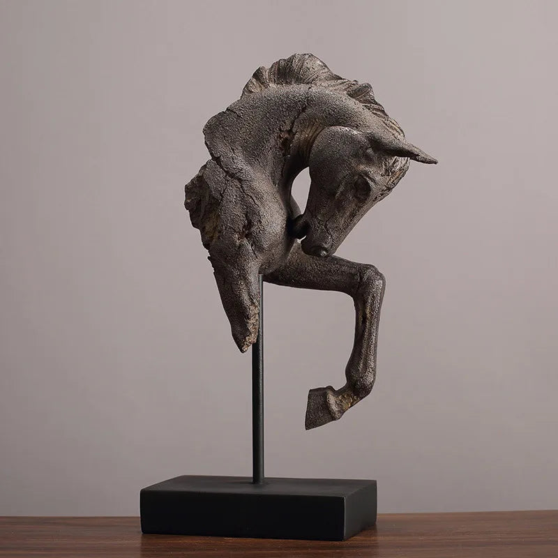 Escultura Decorativa Cabeça de Cavalo em Resina