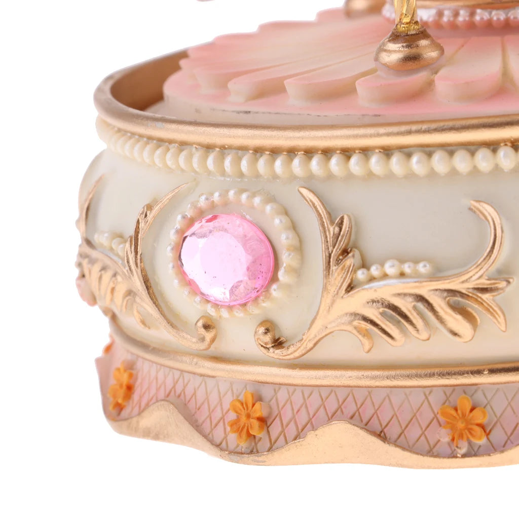 Brinquedo musical de resina artesanal, cavalo giratório, carrossel, caixa de música, artesanato, decoração de casa, brinquedos colecionáveis, presente de aniversário