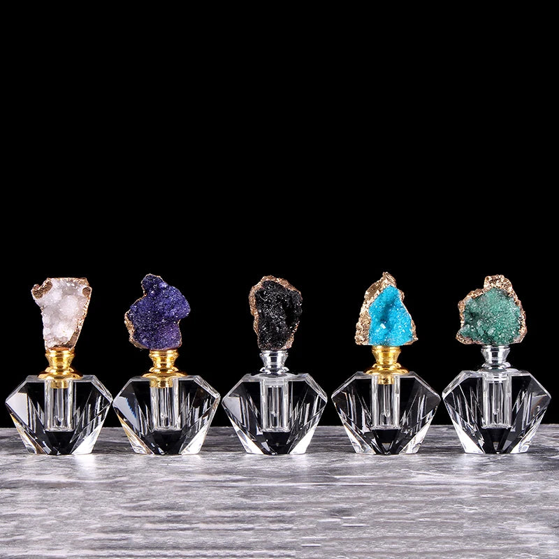 Garrafa de Perfume de Cristal Ágata Recarregável