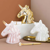 Nordic ins bonito cerâmica unicórnio banco poupança dinheiro moeda caixa de dinheiro crianças brinquedo presentes estatuetas animais