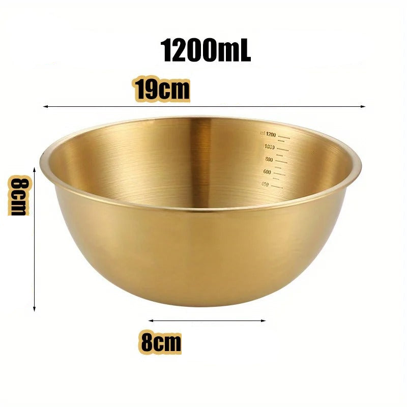 Conjunto de 3 Tigelas Douradas em Aço Inoxidável