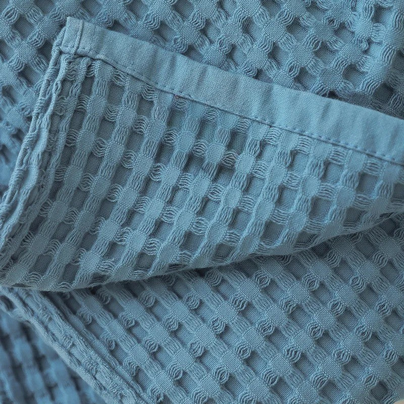 Cobertor Xadrez Waffle de Algodão para Conforto e Estilo