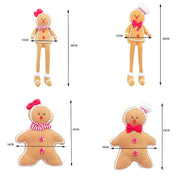 Adorável Boneco de Gengibre de Pelúcia para Decoração Natalina