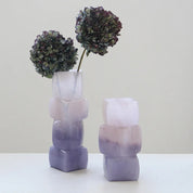 Vaso Geométrico de Vidro Colorido para Decoração