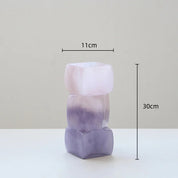 Vaso Geométrico de Vidro Colorido para Decoração