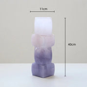 Vaso Geométrico de Vidro Colorido para Decoração