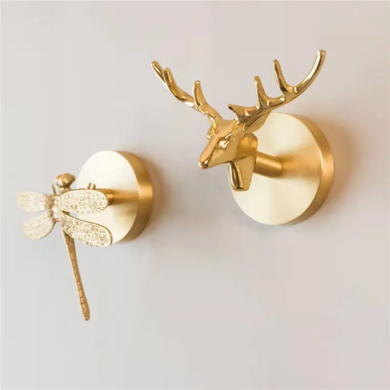 No Drilling Wall-mounted Brass Hook, Toalha Gancho, Banheiro, Roupas, Casaco, Quarto, Sala de estar, Acessórios de cozinha