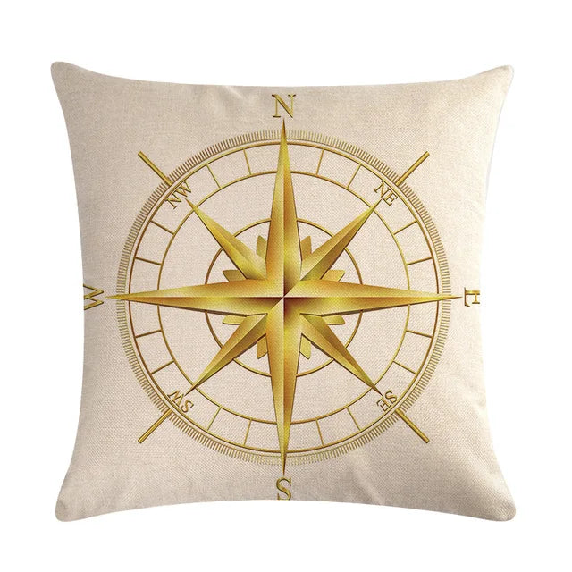 Capa de Almofada Decorativa Oceano em Linho e Algodão