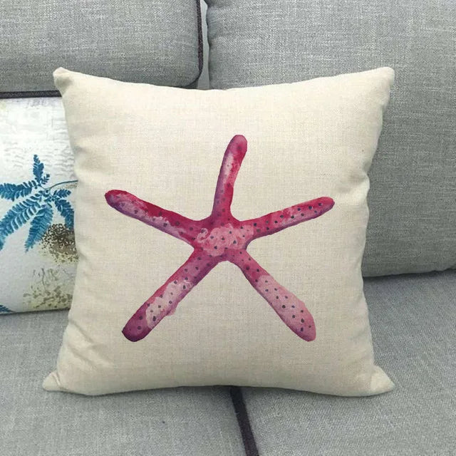Capa de Almofada Decorativa Oceano em Linho e Algodão