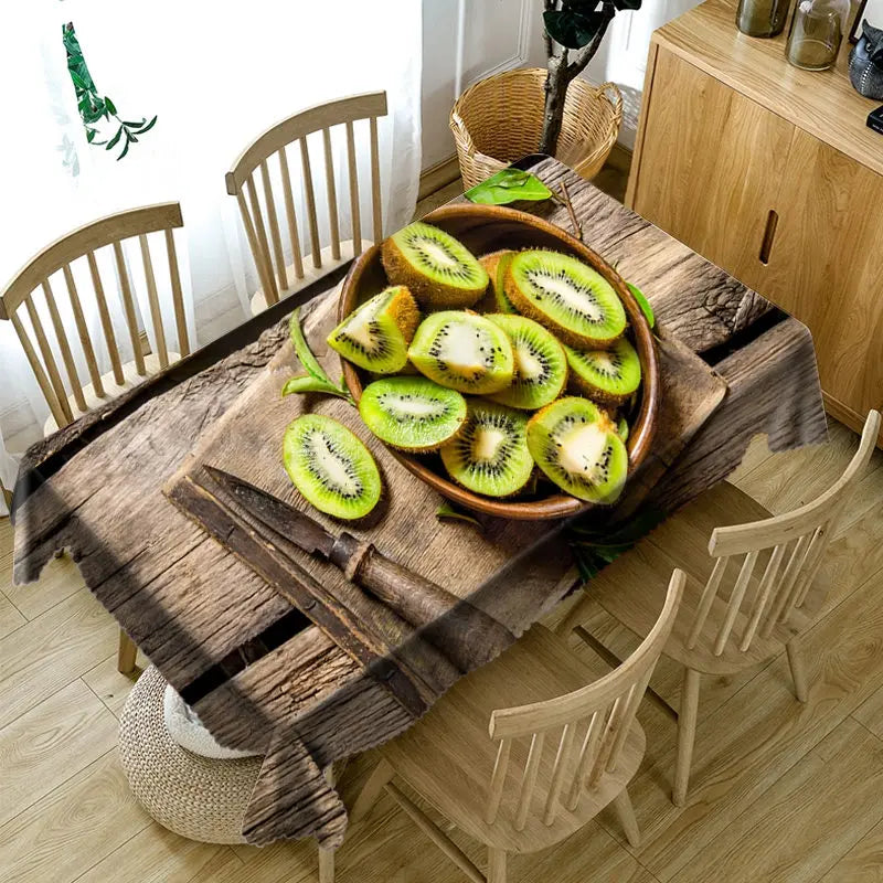 Toalha de Mesa 3D com Estampa de Frutas Vibrantes