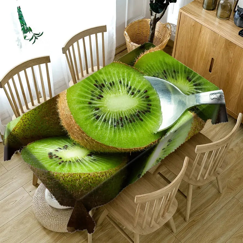 Toalha de Mesa 3D com Estampa de Frutas Vibrantes