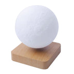 Nova impressão 3d led night light criativo toque levitação magnética lua lâmpadas 3 cores rotativa flutuante atmosfera lâmpada presente