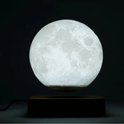 Nova impressão 3d led night light criativo toque levitação magnética lua lâmpadas 3 cores rotativa flutuante atmosfera lâmpada presente
