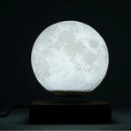 Nova impressão 3d led night light criativo toque levitação magnética lua lâmpadas 3 cores rotativa flutuante atmosfera lâmpada presente