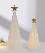 Casas de Cerâmica Iluminadas para Decoração Natalina