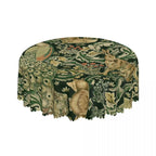 Redonda Pavões E Raposa Por William Morris Toalha De Mesa À Prova De Óleo À Prova D' Água Cobre Animais Da Floresta Têxtil Padrão Toalha De Mesa