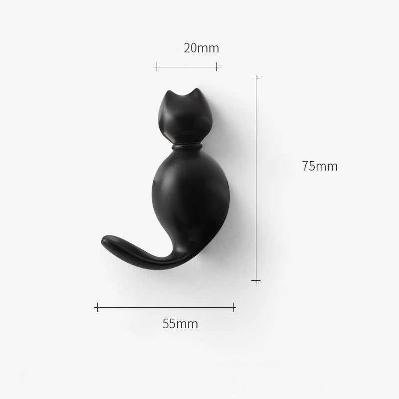 Gancho de suspensão de gato com furos para perfurar na parede atrás da porta para roupas e chapéus Ganchos de metal de alta qualidade para banheiro